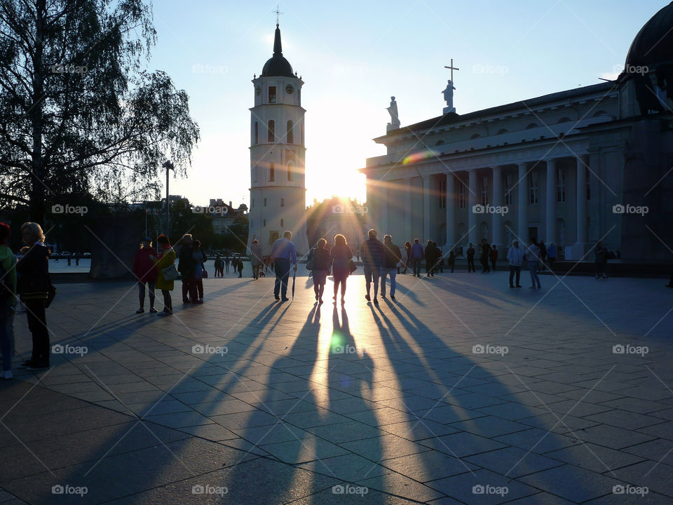 Incredible sunset in Vilnius, Lithuania