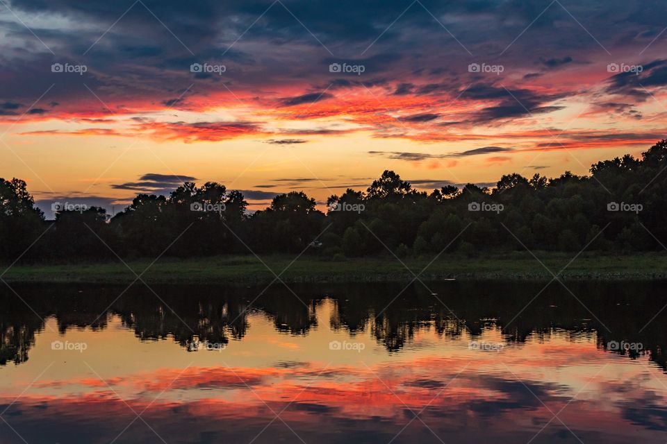 Sunset reflection after the rain