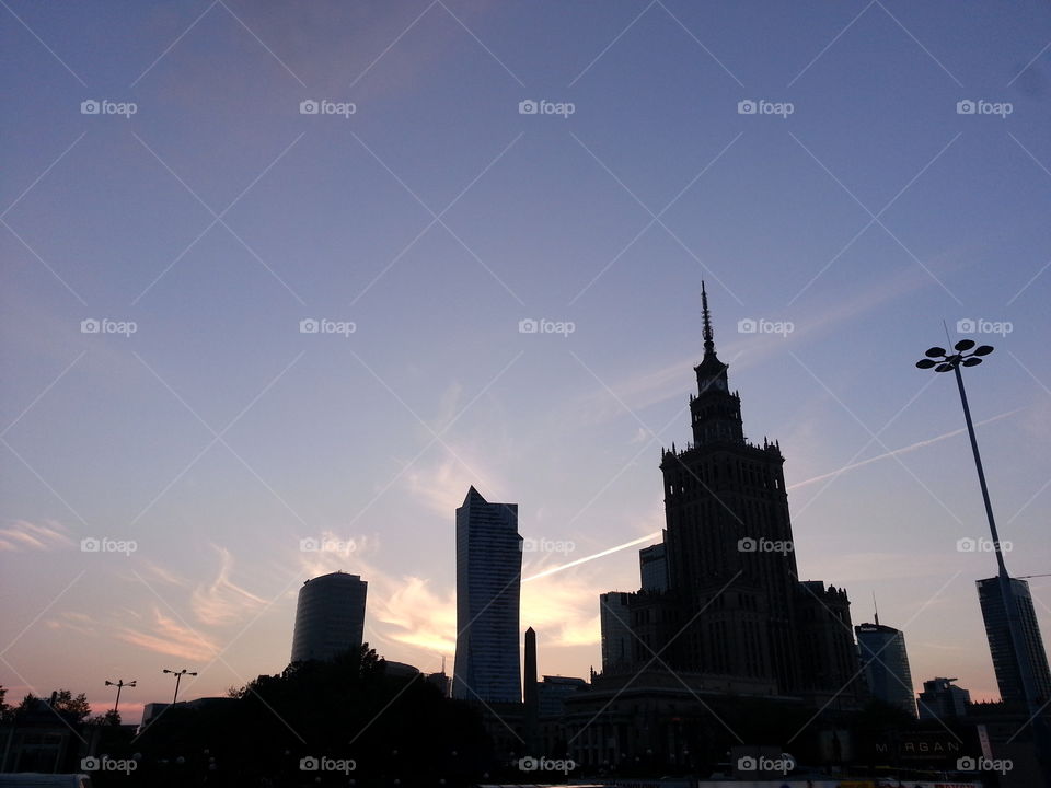 Sunset in Warsaw 