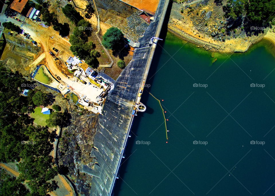 Looking down Mundaring Dam wall Perth Western Australia