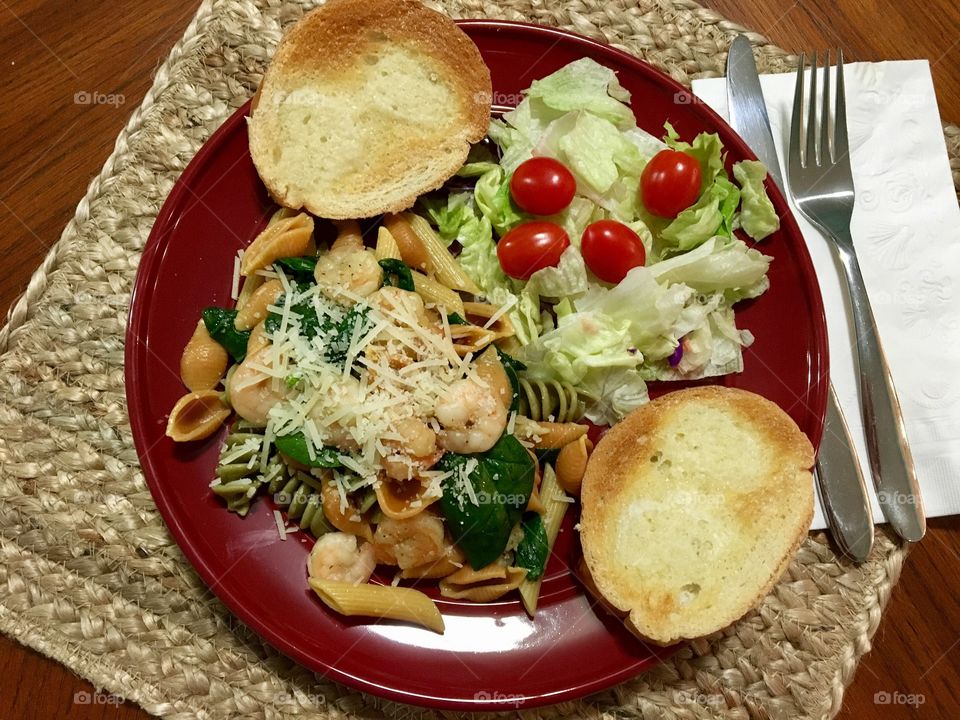 Pasta and salad