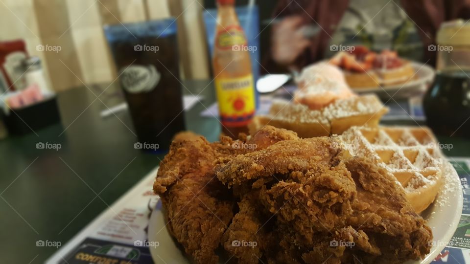Southern favorite, chicken and waffles