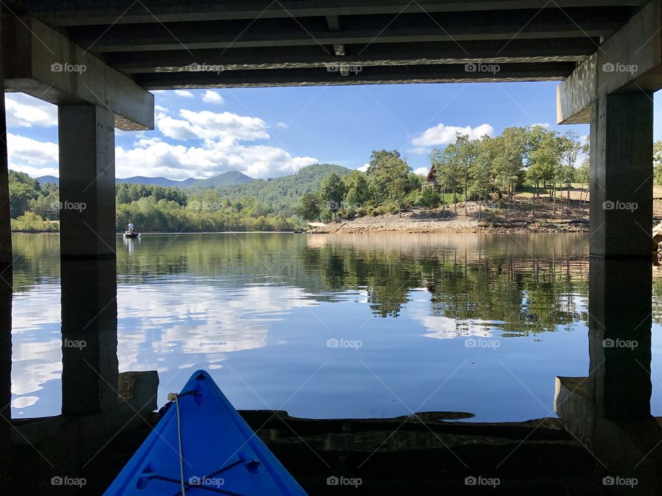 Paddlers view from under the bridge