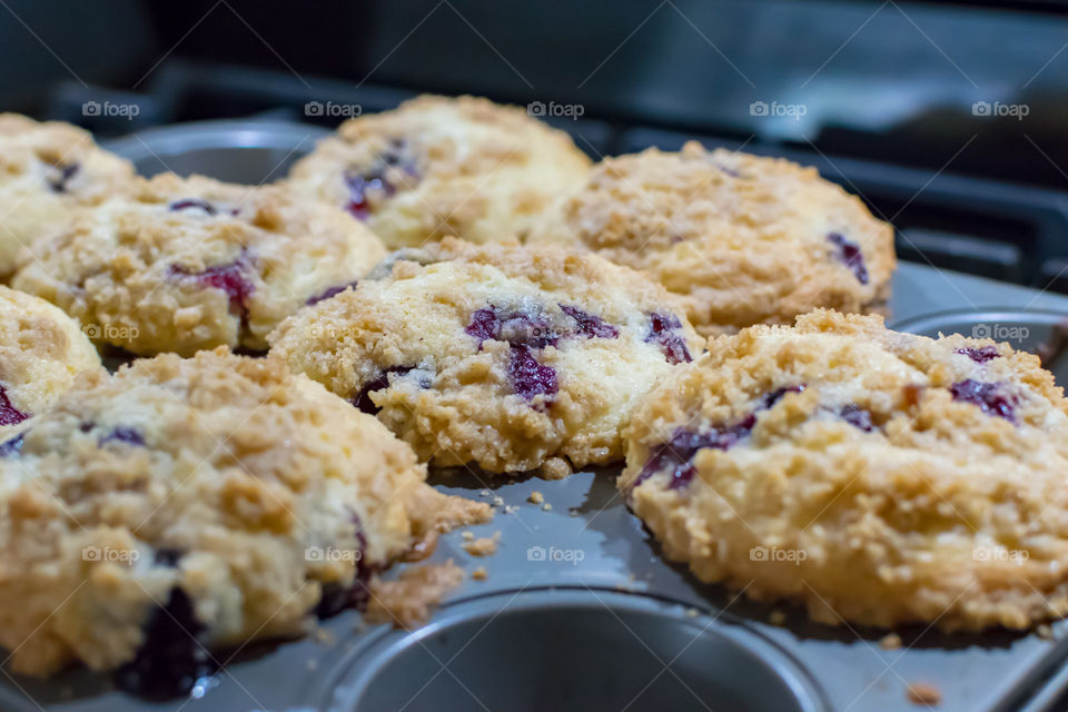 Fresh homemade blueberry muffins