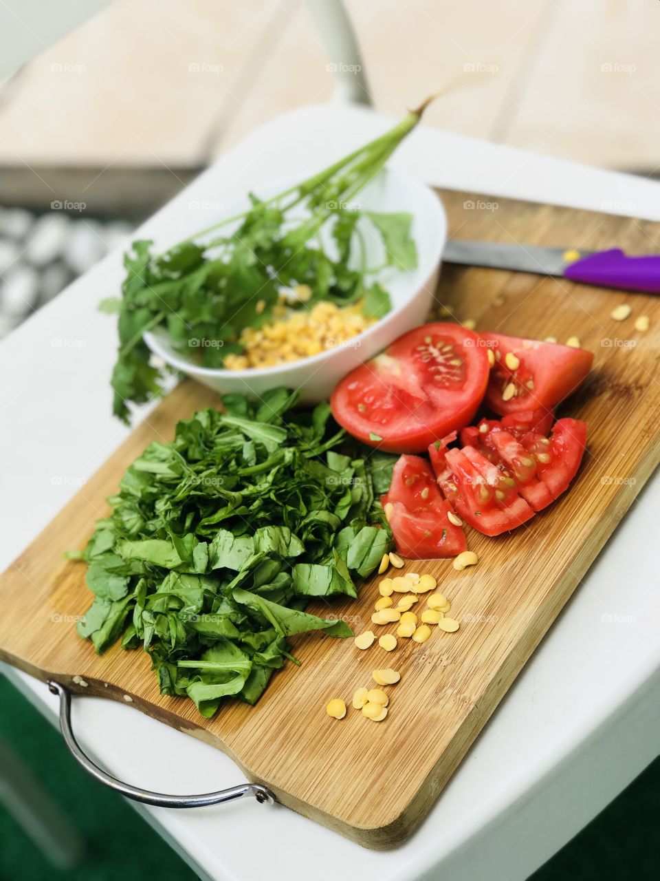 Palak tomato dhal