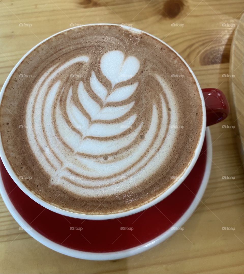 Hot chocolate with foam art