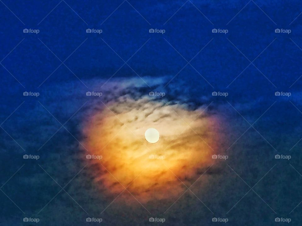 Moon in the sky at night.