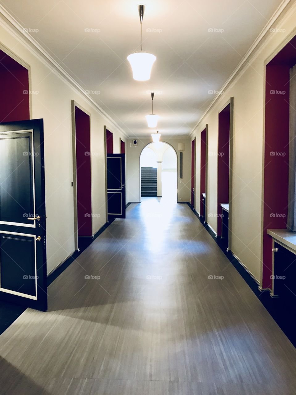 A corridor with Doors