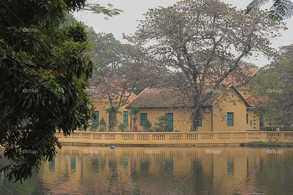 A building on the grounds of the Presidential Palace in Hanoi, Vietnam