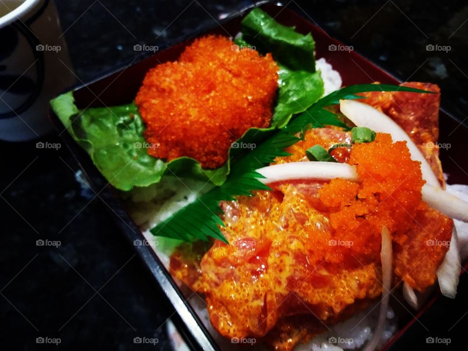 Spicy Ahi Tobiko Donburi