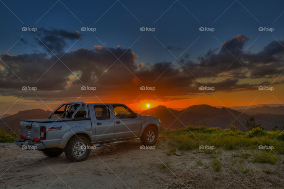 Sunrise vs Sunset - Morro da Palha in Campo Magro near Curitiba.