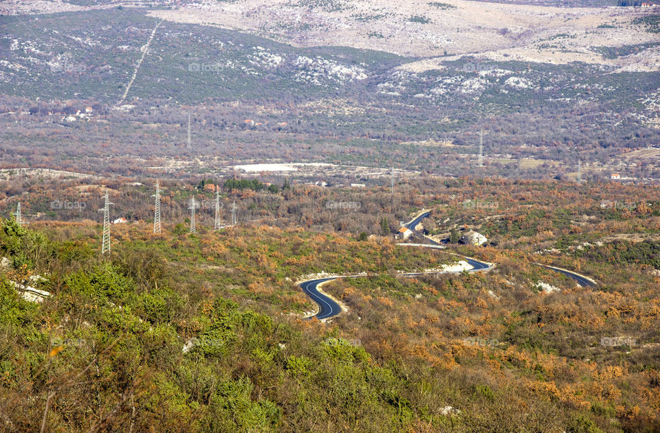 Road across the countryside
