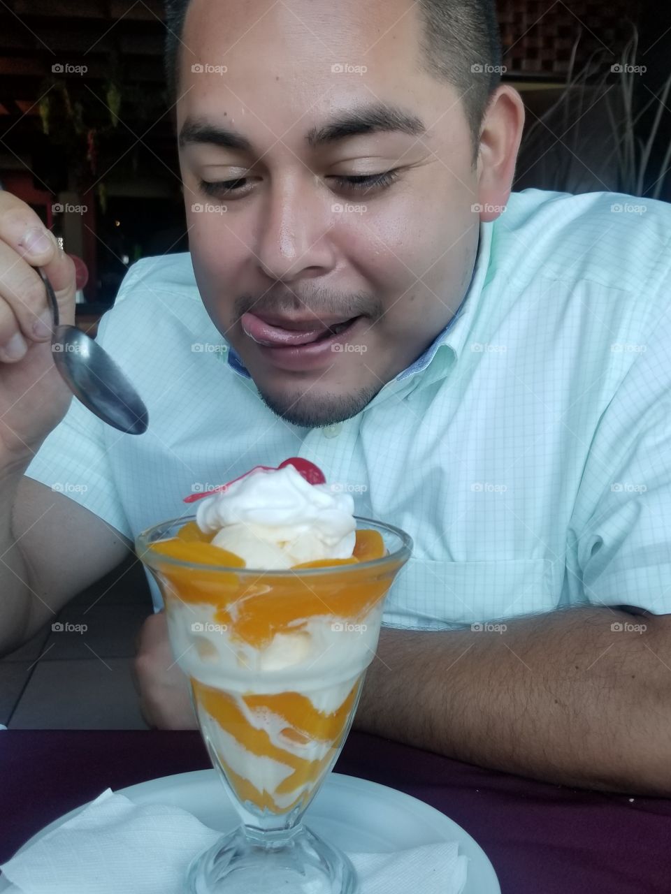Peach Ice cream desert from El Salvador