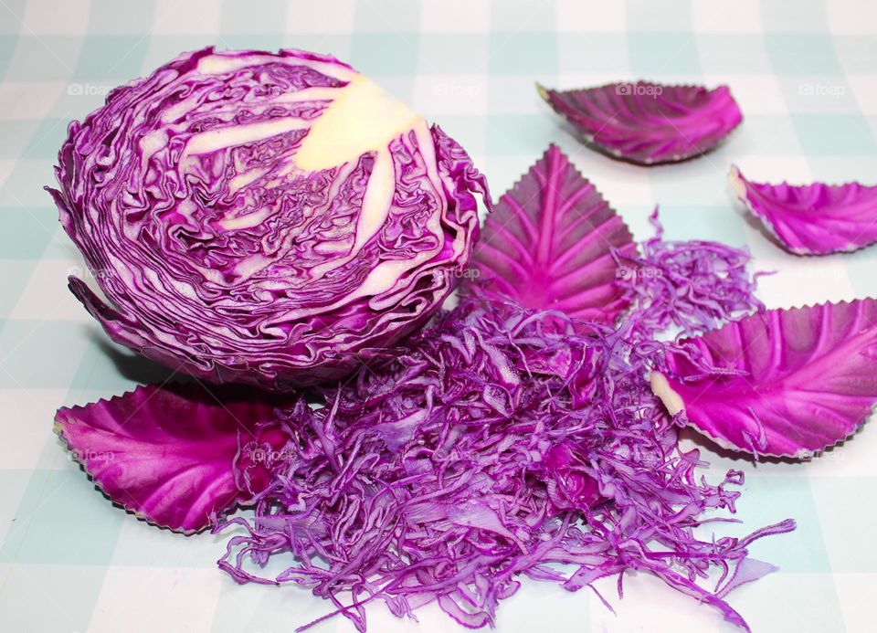 Fresh red ( purple ) cabbage ready to use