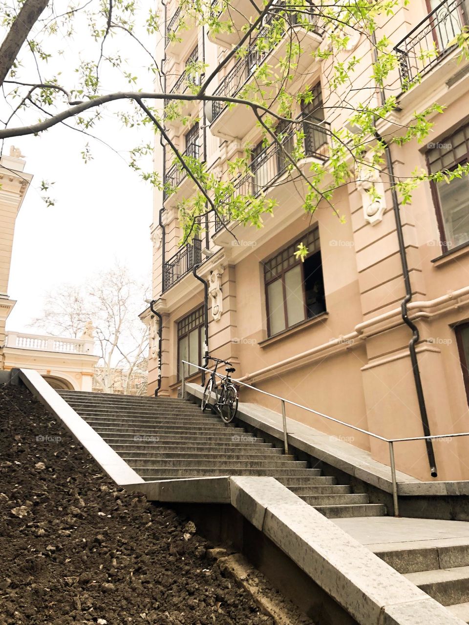 Architecture stairs bicycle 