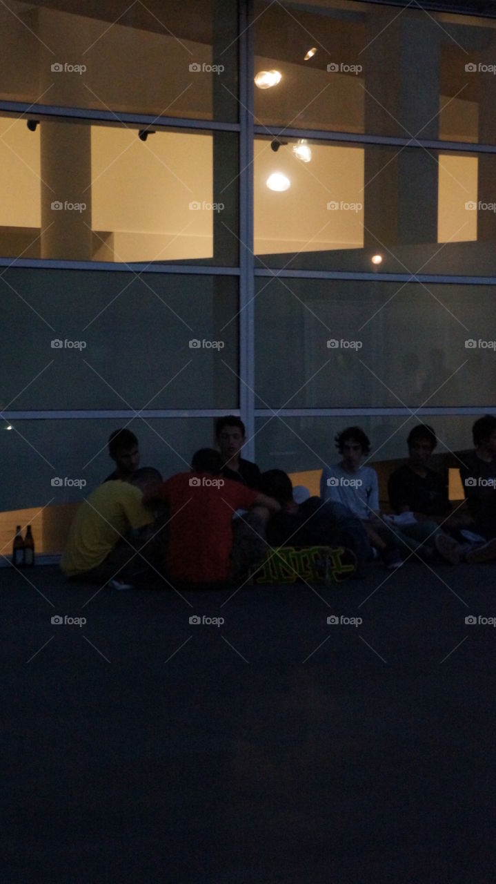 Skaters in the MACBA square. Barcelona 