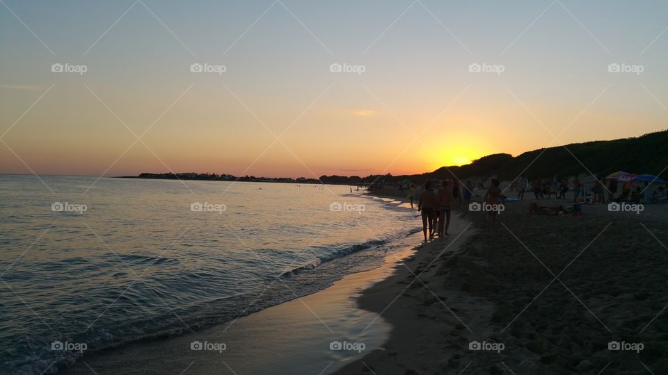 sunset's punta prosciutto. sunset in beach of punta prosciutto (lecce)