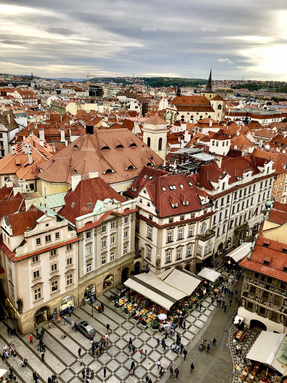 The beautiful city of Praha seen from the top