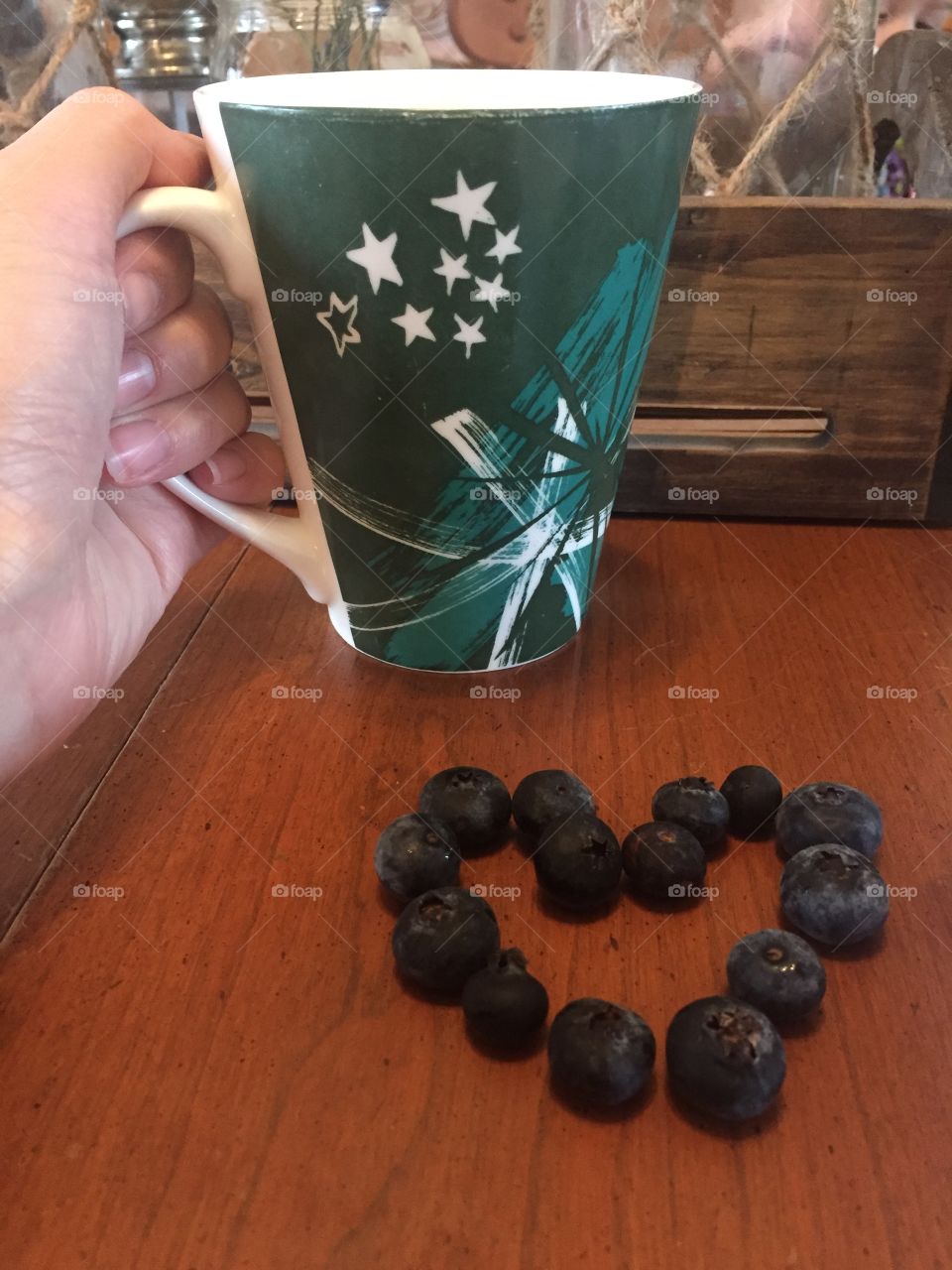 Coffee and blueberries 
