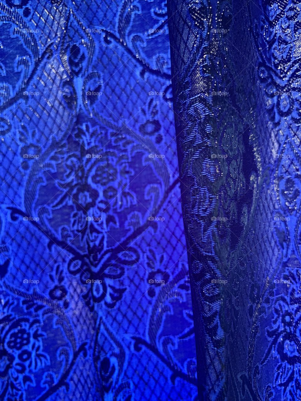 the blue curtain