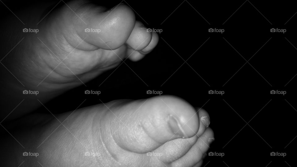Left to Right. My daughter's tiny feet.