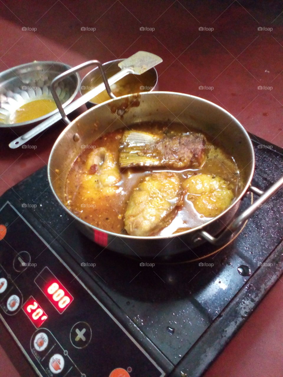 Fish Frying in Vegetable Oil on Indian Style.