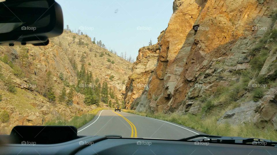 Rocky Mountain canyon in the new Jeep