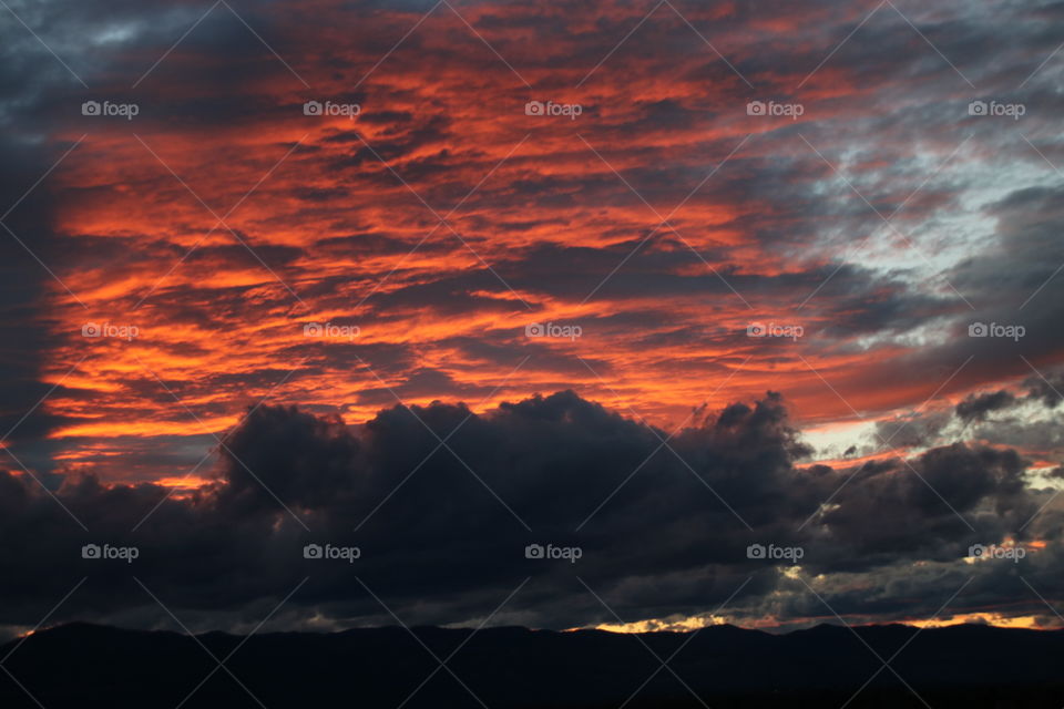 Colorful sunset in Missoula, Montana. 