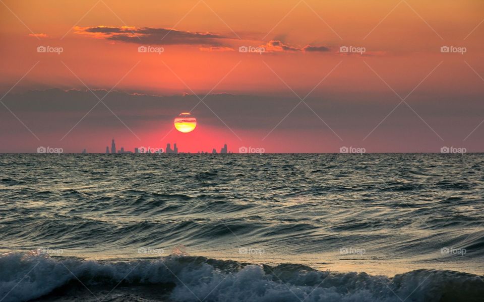 Sunset, Sea, Ocean, Water, Dawn