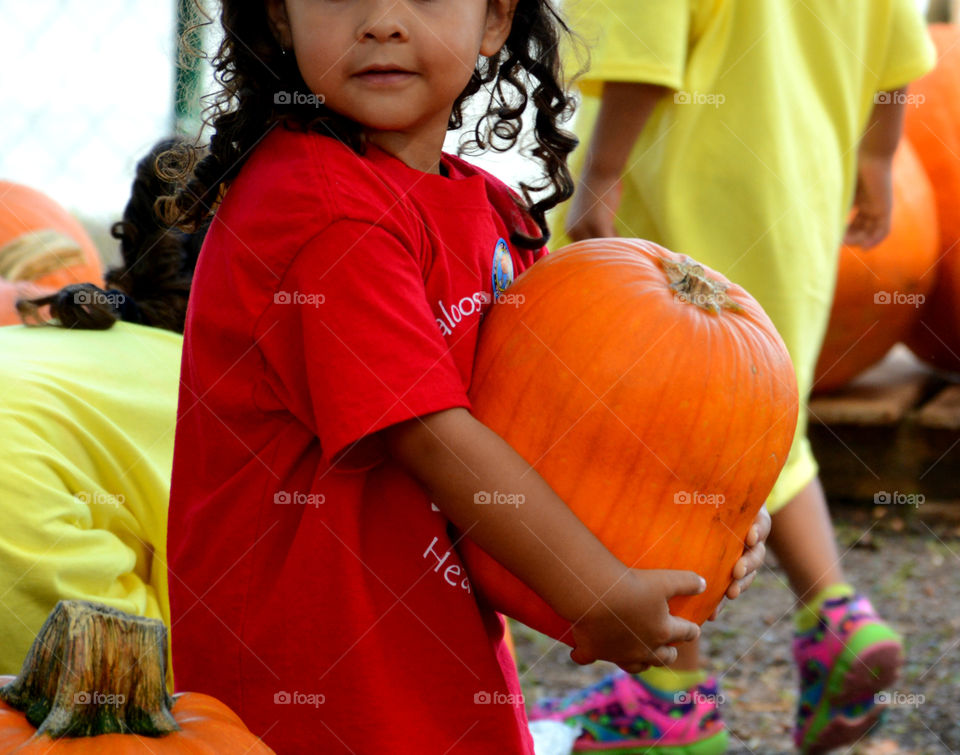 This is the pumpkin I want. During a visit to the Pumpkin Patch, a cute little girl picks up a pumpkin and declares it hers! 