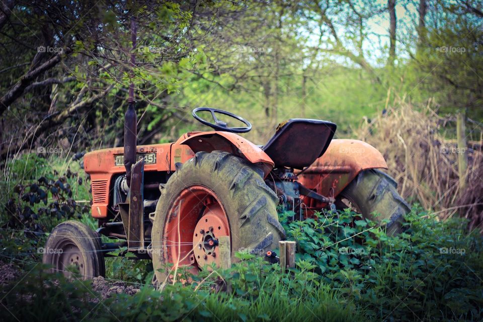 Old tractor in the field