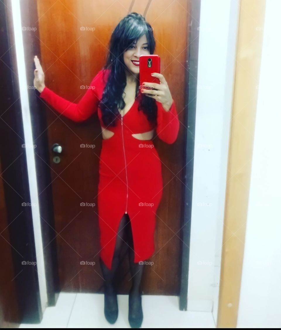 Lady in red