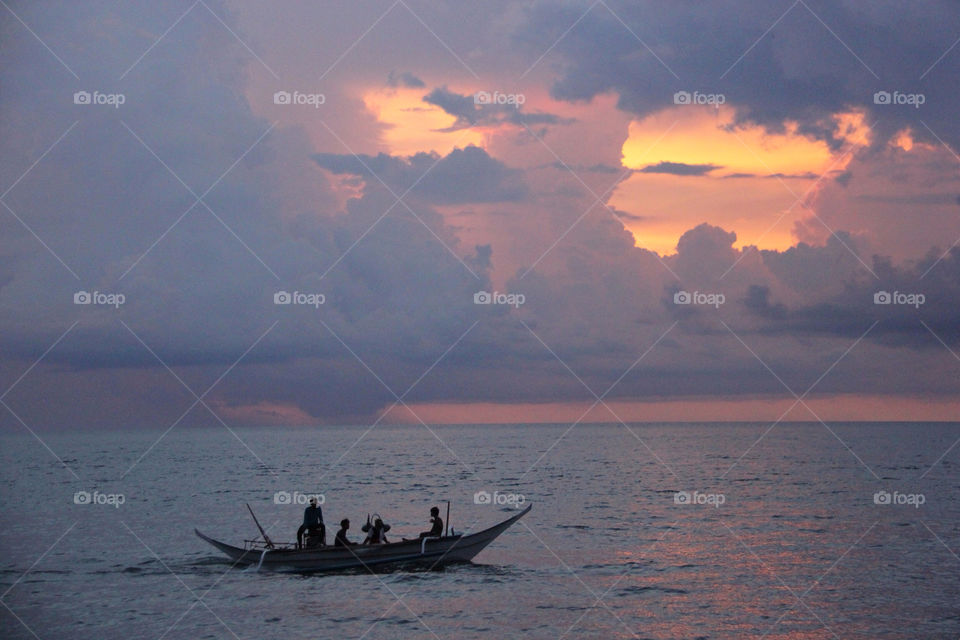 sunset boat fishing philippines by squisheefishee