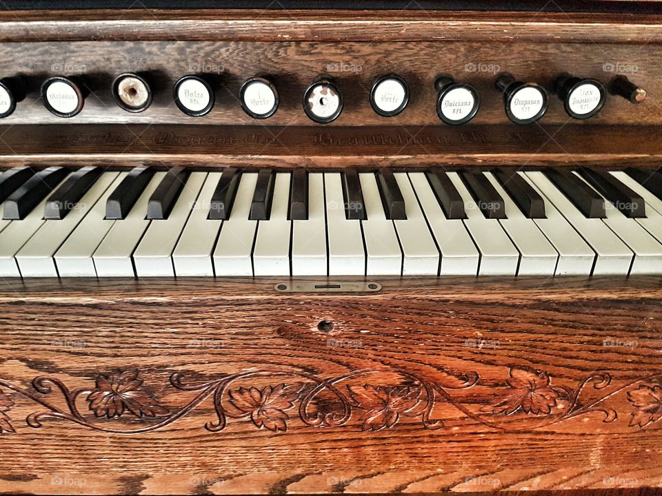 Old wooden organ