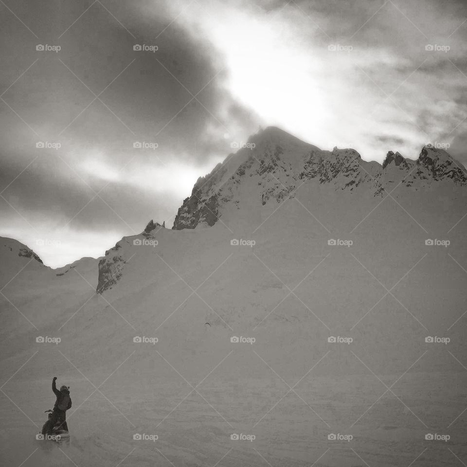 Snowmobiling in the glaciers