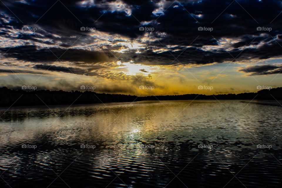 sunrise over the lake