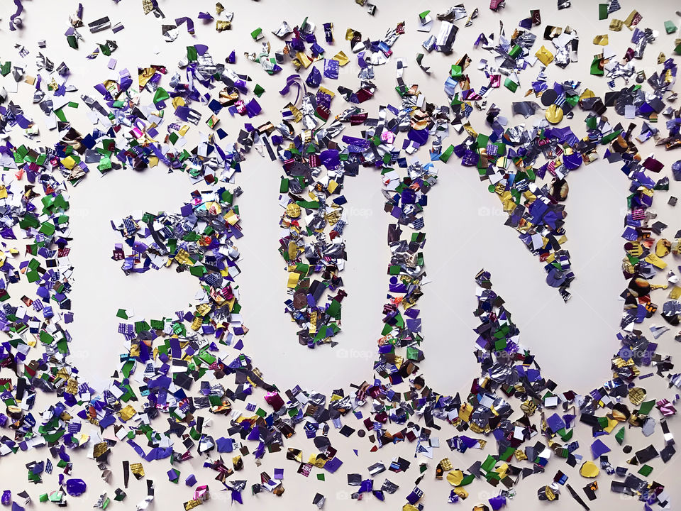 Fun made of confetti 