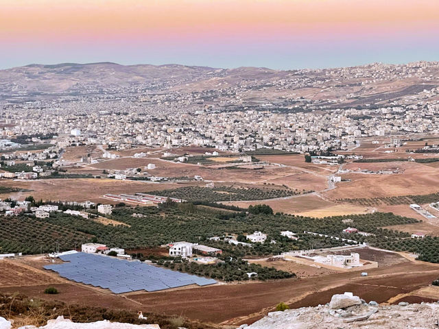 Overlooking small towns from mountaintop Amman Jordan 
