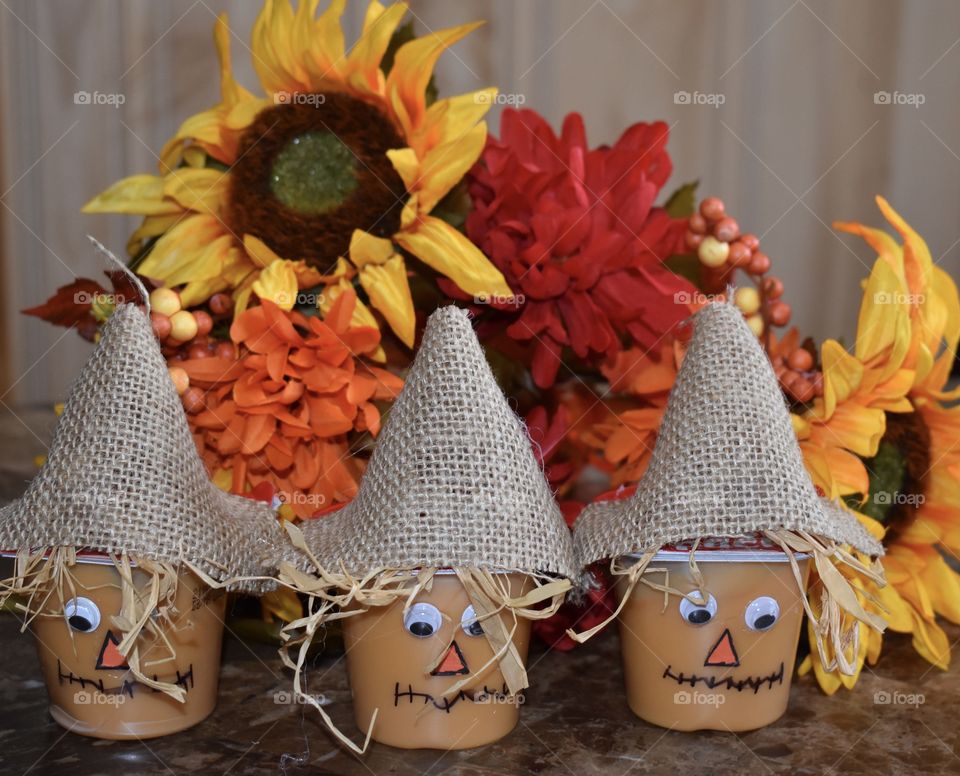 Scarecrow pudding cups 