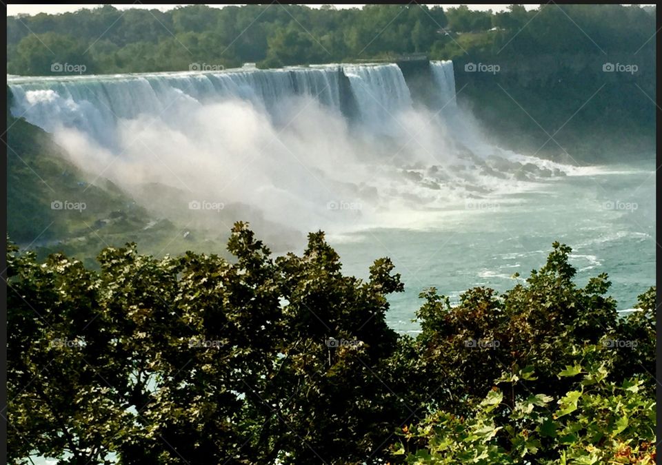 Waterfall on a sunny day
