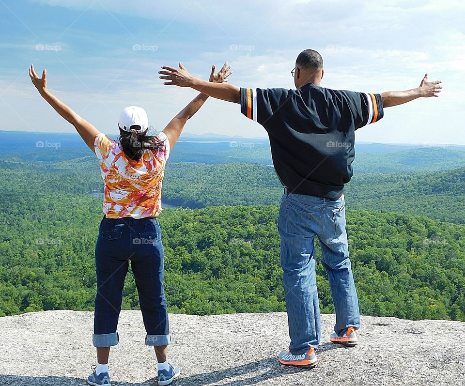 Yes! We did it! Excitement after conquering the mountain climb