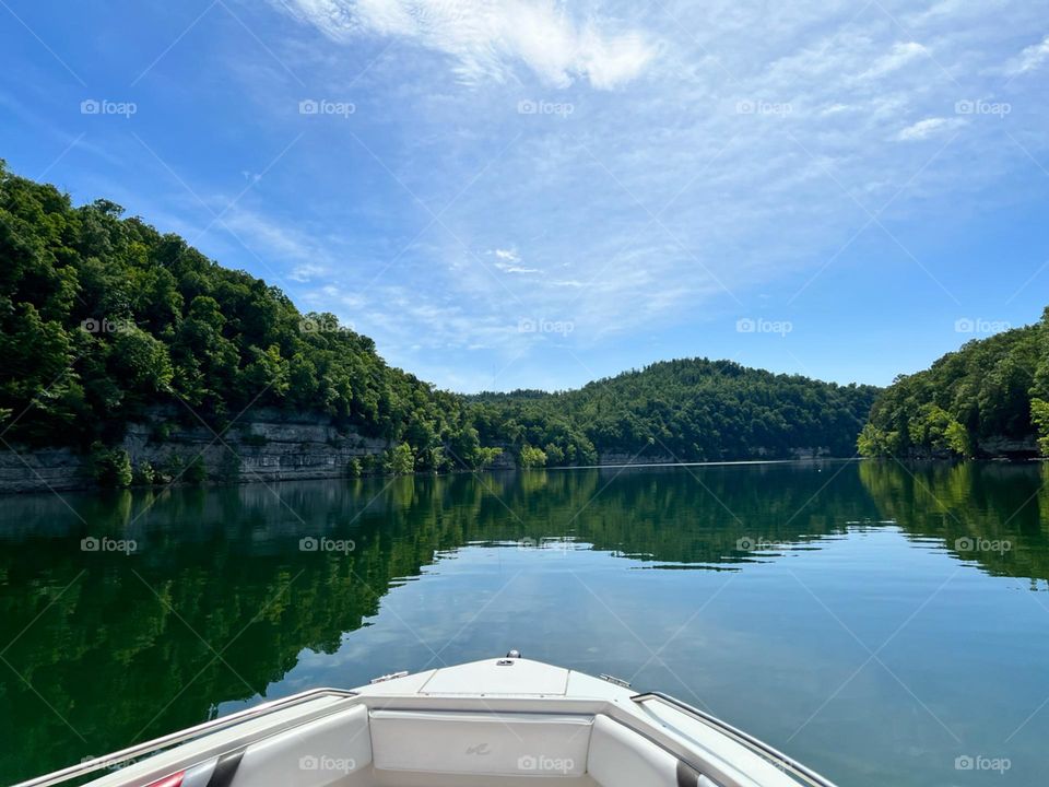 Enjoying a beautiful, hot day out on the boat