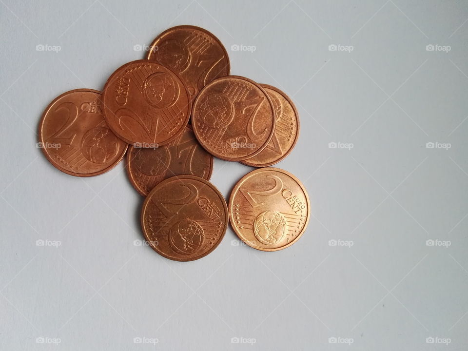 currency Euro two cent coins