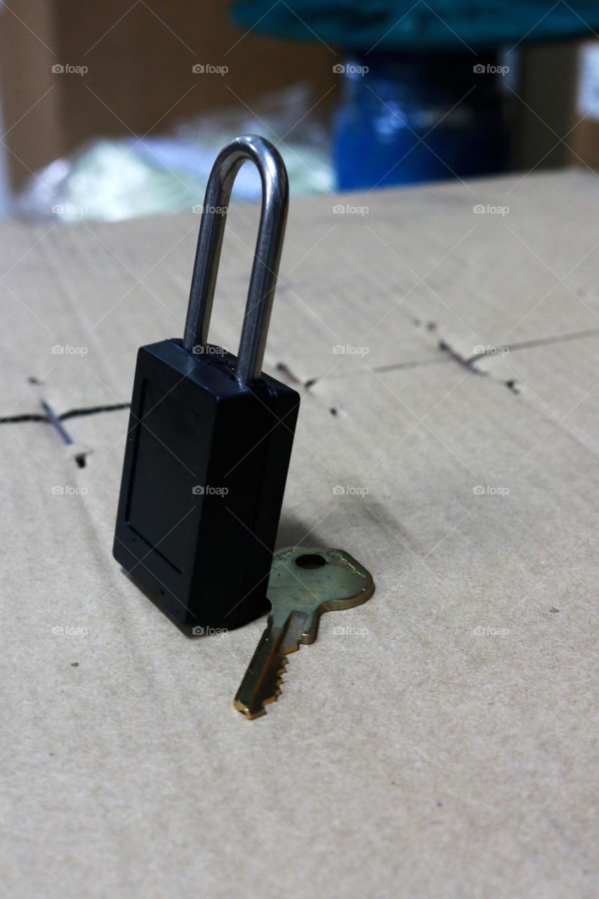 Photo of color lock and key