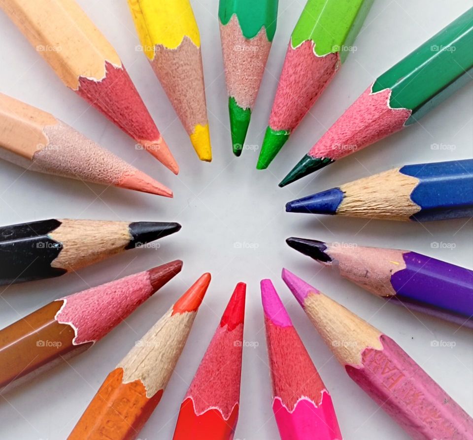 sharpened color pencils...