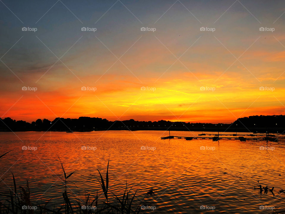 Indiana lake sunset