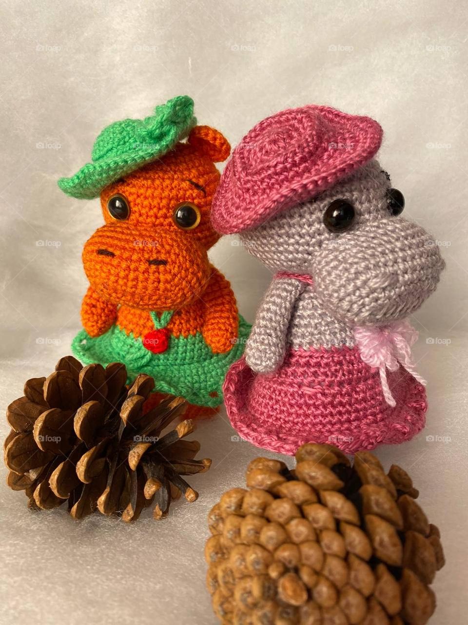 knitted love hippos made with love and tenderness for you