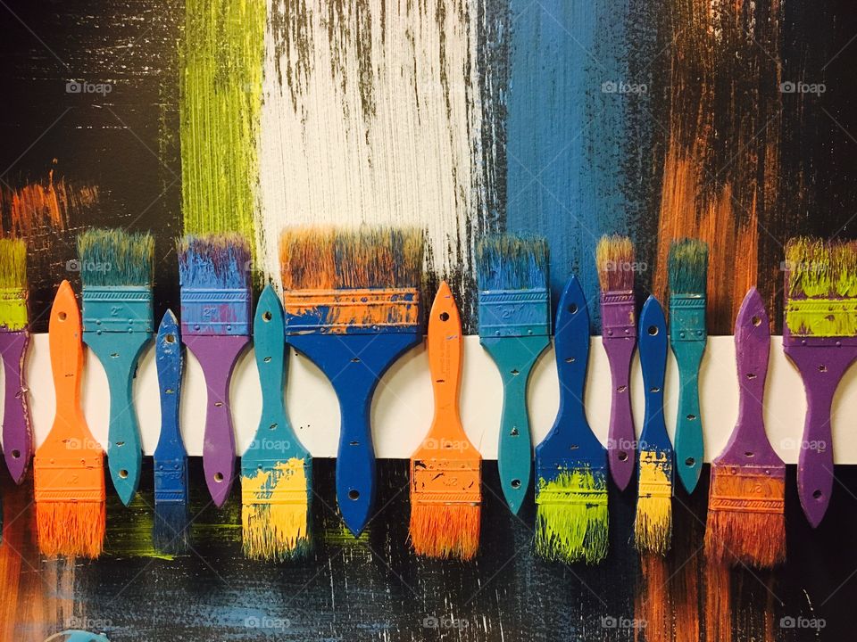 Variety of paintbrushes