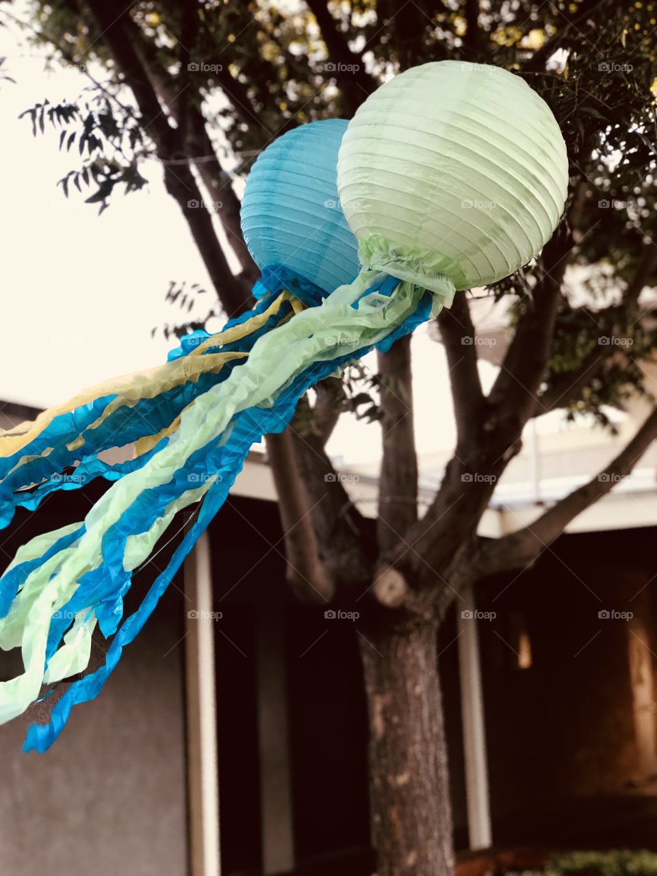 Chinese Octopus Lantern in sepia filter