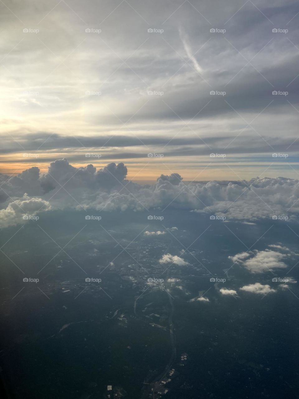 Sunset from an airplane